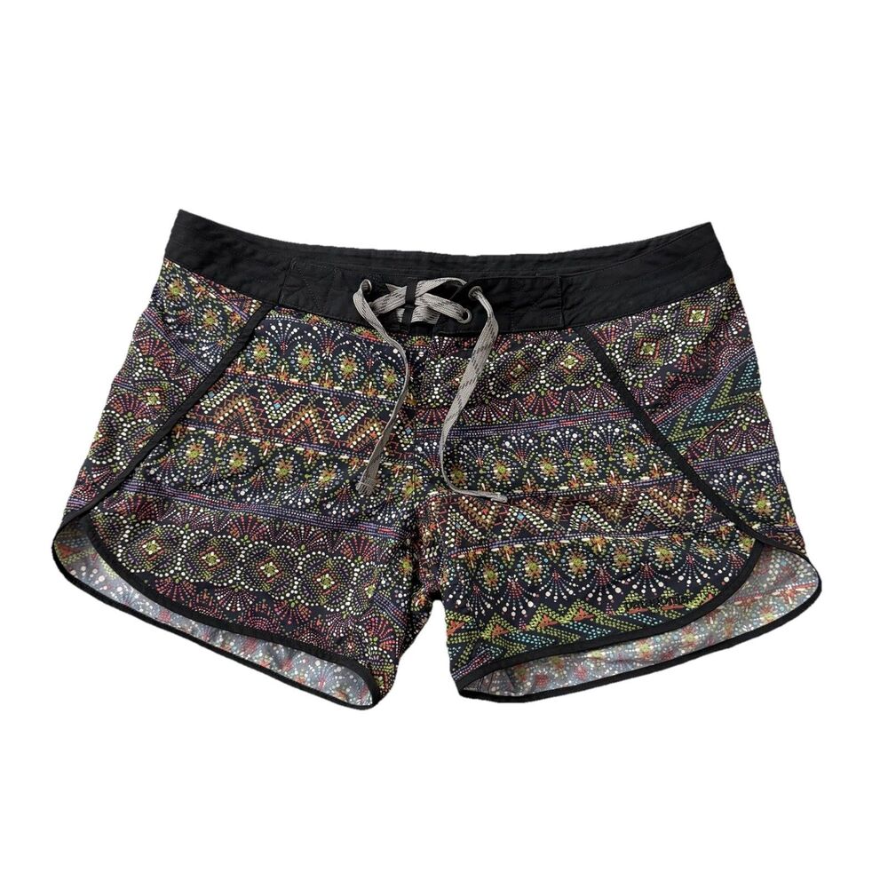 Patagonia Wavefarer Board Shorts Womens 4 Black‎ Papyrus Pop 5” Inseam Beach